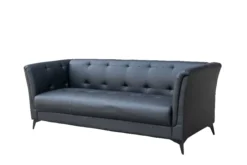3-Sitzer Sofa in Lederoptik, ca. 213 x 88 x 80 cm - Schwarz