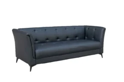 3-Sitzer Sofa in Lederoptik, ca. 213 x 88 x 80 cm - Schwarz