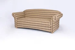 3-Sitzer Sofa Loretta, ca. 204 x 83 x 85 cm – Kariert & Braun