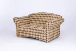 2-Sitzer Sofa Loretta, ca. 153 x 83 x 85 cm – Kariert & Braun