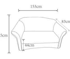 2-Sitzer Sofa Loretta, ca. 153 x 83 x 85 cm – Kariert & Braun