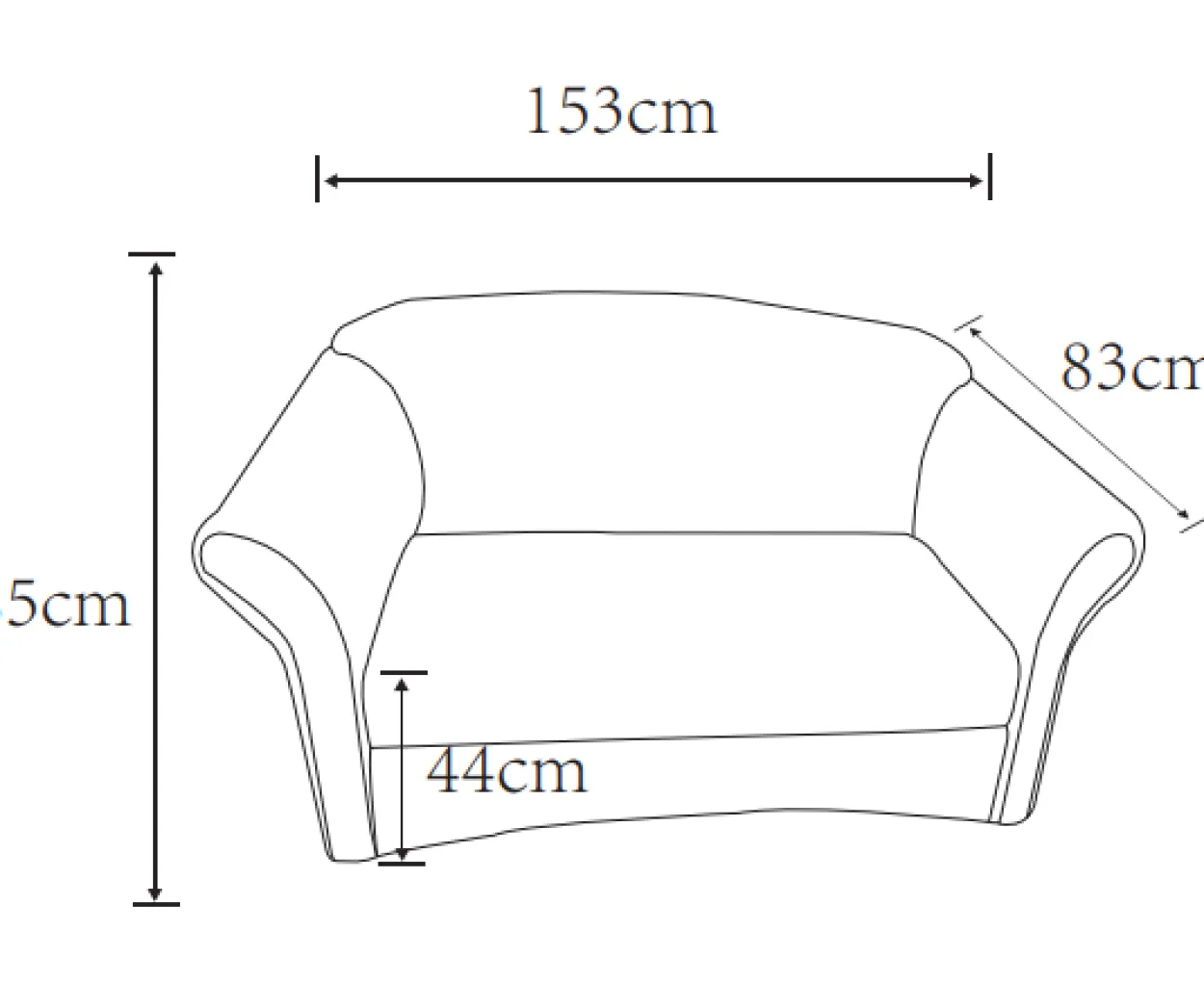 2-Sitzer Sofa Loretta, ca. 153 x 83 x 85 cm – Kariert & Braun