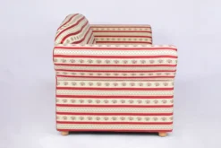 3-Sitzer Sofa Loretta, ca. 204 x 83 x 85 cm – Rot gestreift & Blumenmuster