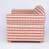 2-Sitzer Sofa Loretta, ca. 153 x 83 x 85 cm – Rot gestreift & Blumenmuster