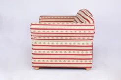 2-Sitzer Sofa Loretta, ca. 153 x 83 x 85 cm – Rot gestreift & Blumenmuster