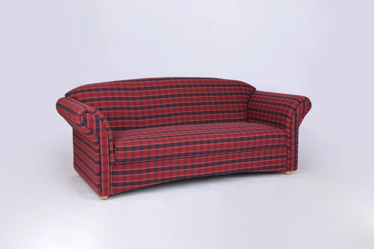 3-Sitzer Sofa Loretta, ca. 204 x 83 x 85 cm – Rot Kariert