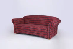 3-Sitzer Sofa Loretta, ca. 204 x 83 x 85 cm – Rot Kariert