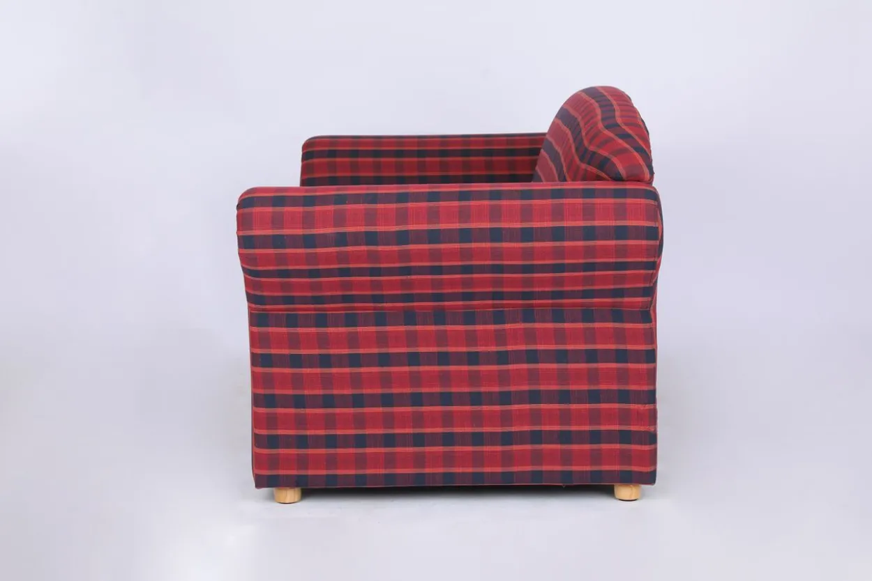 2-Sitzer Sofa Loretta, ca. 153 x 83 x 85 cm - Rot Kariert