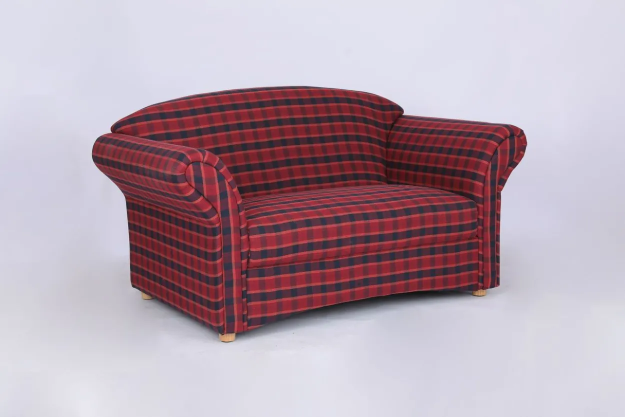 2-Sitzer Sofa Loretta, ca. 153 x 83 x 85 cm - Rot Kariert