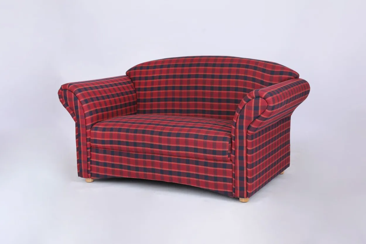 2-Sitzer Sofa Loretta, ca. 153 x 83 x 85 cm - Rot Kariert