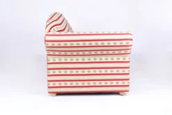 3-Sitzer Sofa Loretta mit linker Armlehne, ca. 193 x 83 x 85 cm – Rot gestreift & Blumenmuster