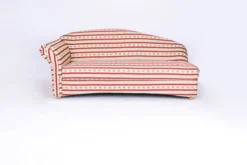 3-Sitzer Sofa Loretta mit linker Armlehne, ca. 193 x 83 x 85 cm – Rot gestreift & Blumenmuster