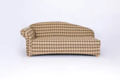 3-Sitzer Sofa Loretta mit linker Armlehne, ca. 193 x 83 x 85 cm – Kariert & Braun
