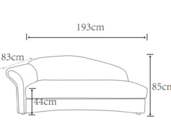 3-Sitzer Sofa Loretta mit linker Armlehne, ca. 193 x 83 x 85 cm - Grau