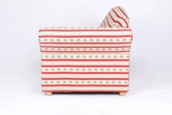 3-Sitzer Sofa Loretta mit rechter Armlehne, ca. 193 x 83 x 85 cm – Rot gestreift & Blumenmuster