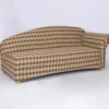 3-Sitzer Sofa Loretta mit rechter Armlehne – Kariert & Braun