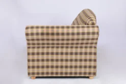 3-Sitzer Sofa Loretta mit rechter Armlehne – Kariert & Braun