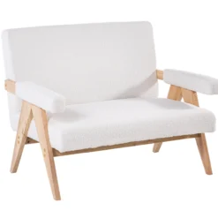 2-Sitzer Sofa mit Armlehne, ca. 111 x 82,5 x 84,5 cm - Weiß