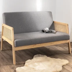 2-Sitzer Sofa mit Armlehne, ca. 115 x 76,5 x 76,5 cm - Grau