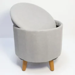 Sitzhocker mit Stauraum, ca. 40 x 40 x 40 cm – Grau
