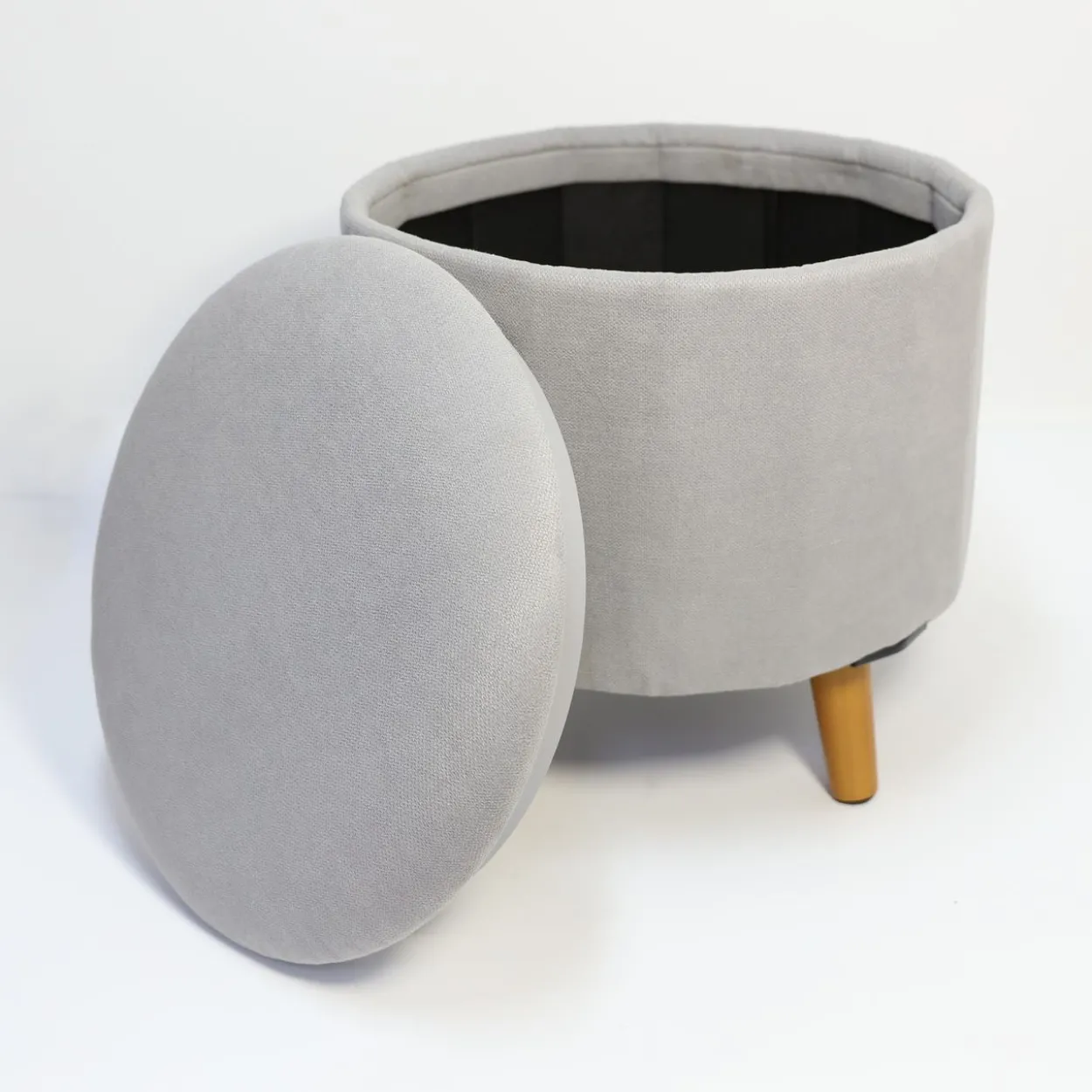 Sitzhocker mit Stauraum, ca. 40 x 40 x 40 cm – Grau