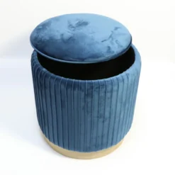 Sitzhocker mit Stauraum und abnehmbarem Deckel, ca. 42 x 42 x 43 cm – Blau