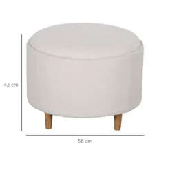 Sitzhocker Ottomane mit Stauraum Runder Polsterhocker mit Klappdeckel