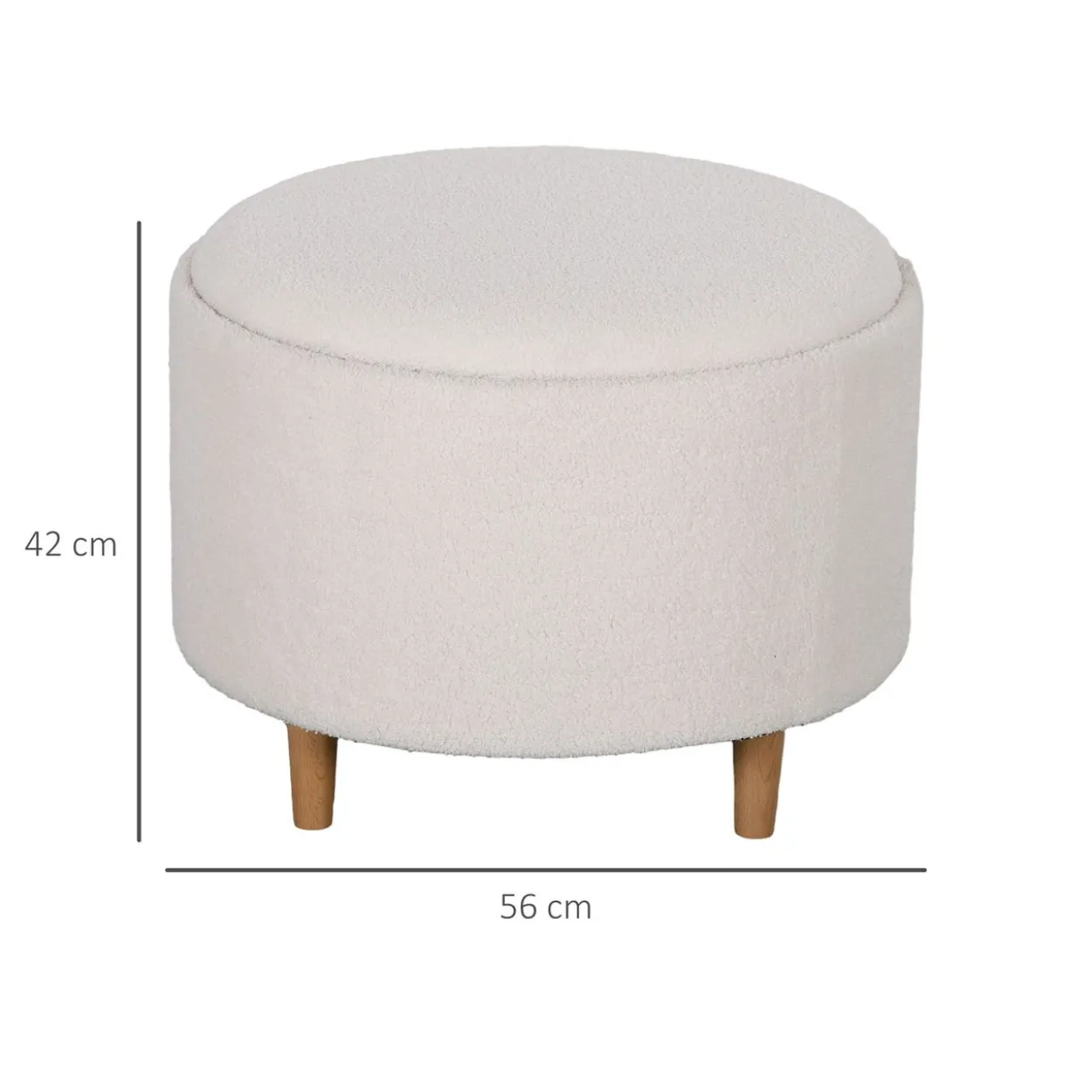 Sitzhocker Ottomane mit Stauraum Runder Polsterhocker mit Klappdeckel