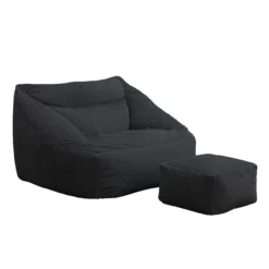 Sitzsack mit Hocker COZY Anthrazit