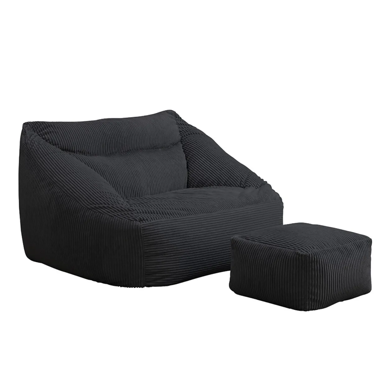 Sitzsack mit Hocker COZY Anthrazit