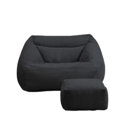 Sitzsack mit Hocker COZY Anthrazit