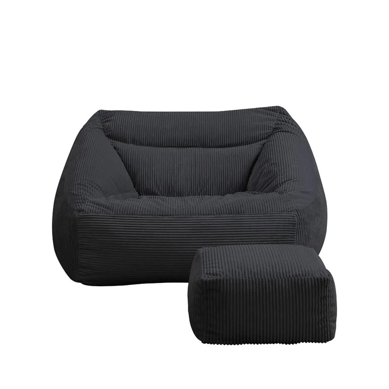 Sitzsack mit Hocker COZY Anthrazit