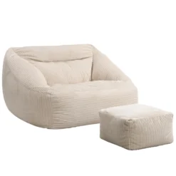 Sitzsack mit Hocker COZY – Beige