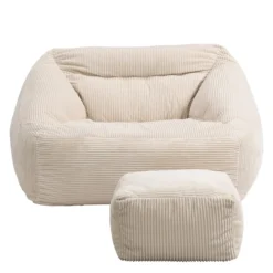 Sitzsack mit Hocker COZY – Beige