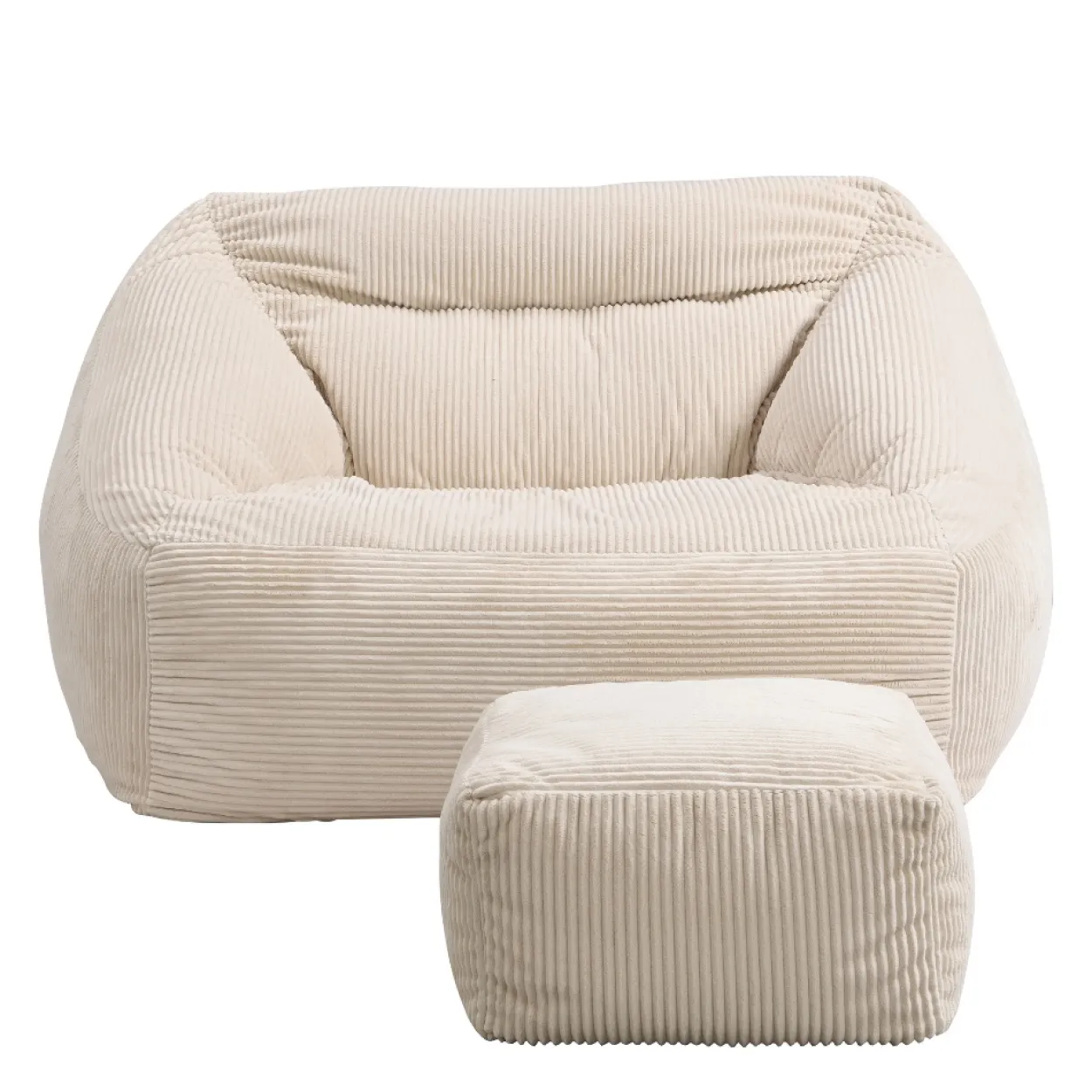 Sitzsack mit Hocker COZY – Beige