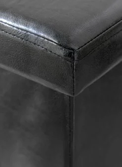 Sitztruhe faltbar & gepolstert, bis 110 kg belastbar, Bezug aus Kunstleder, schwarz
