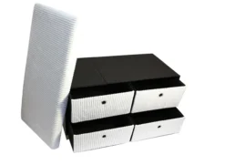 Sitztruhe mit 4 Schubladen, ca. 76 x 38 x 42 cm - Weiß