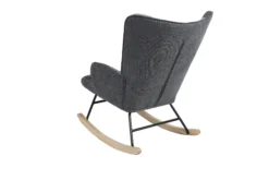 Skandinavischer Schaukelstuhl IVAR, Stoffbezug Patchwork - ca. 69 x 81 x 92,5 cm - Mehrfarbig