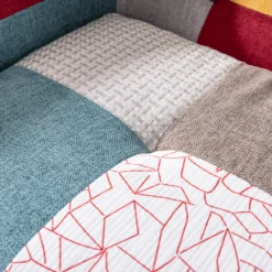 Skandinavischer Sessel im Patchwork-Design, ca. 85 x 77 x 82 cm – Mehrfarbig