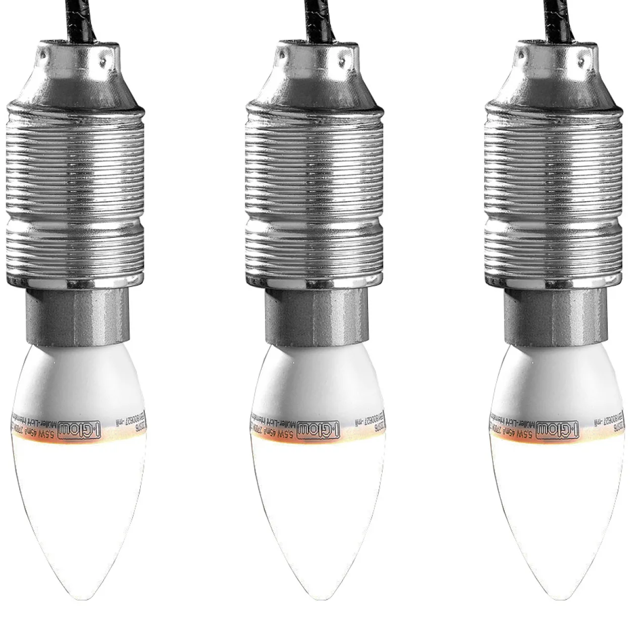 SMD-LED-Leuchtmittel, Kerze E14 5,5W - 3er-Set