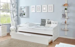 Sofabett Micki Buche weiß Var 1 - mit Zusatzbett