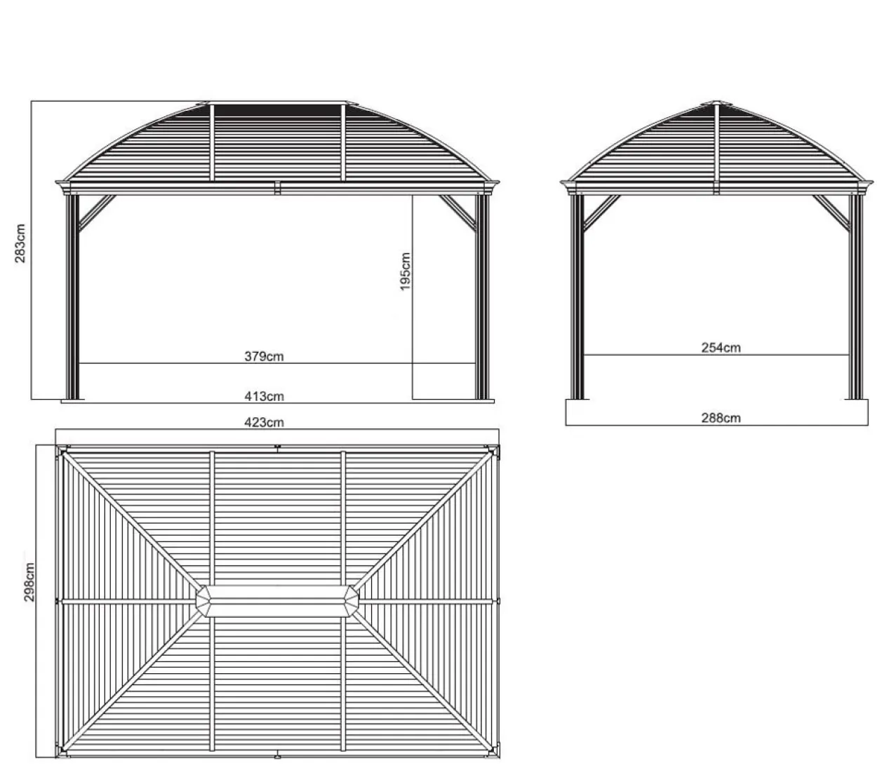Sojag Aluminium Pavillon Moreno 10x14 anthrazit