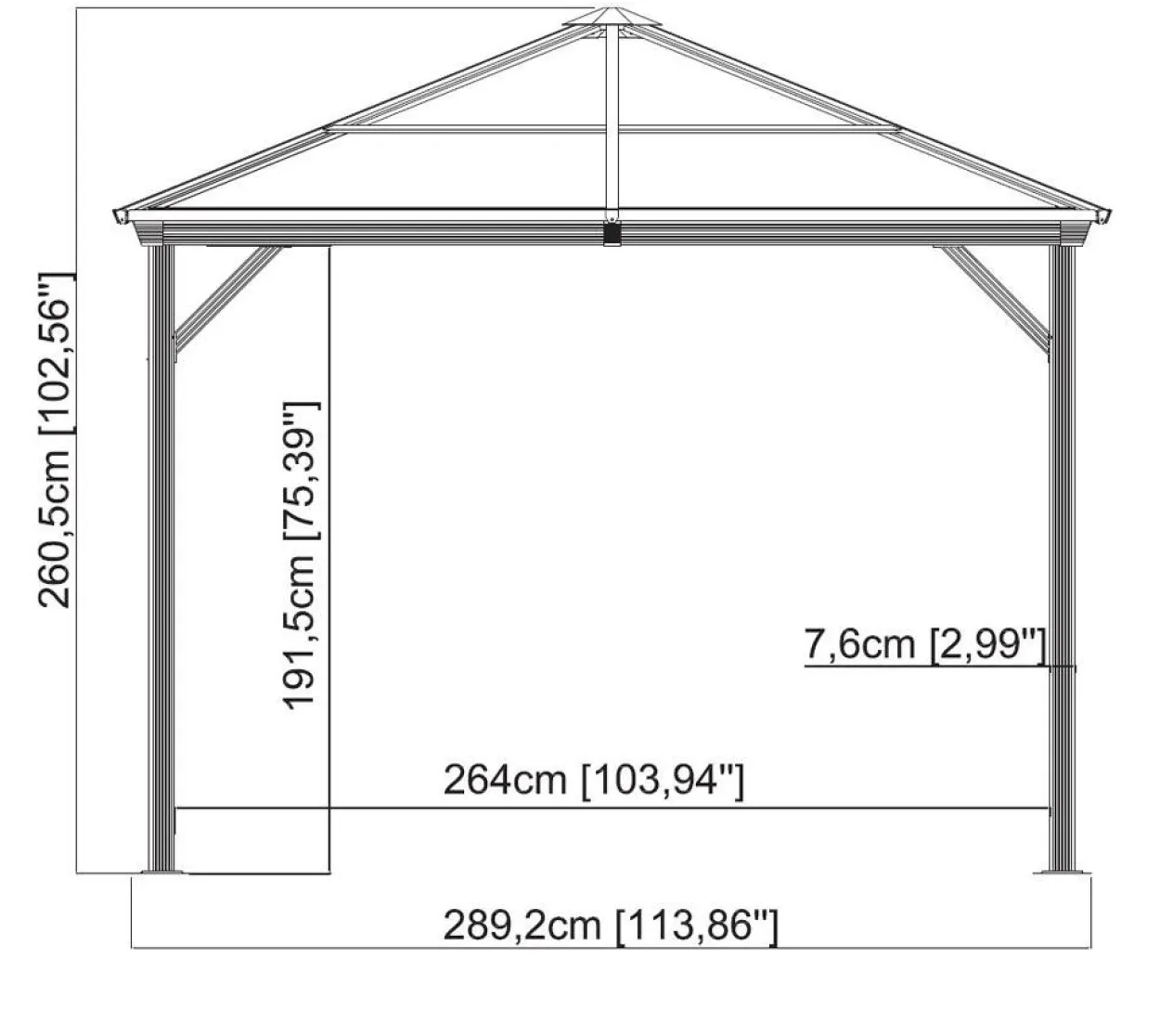 Sojag Aluminium Pavillon Ventura 10x10