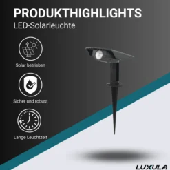 Solar Gartenstrahler, verstellbarer Lichtwinkel, 8 Std.Leuchtdauer, 4000 K (neutralweiß)