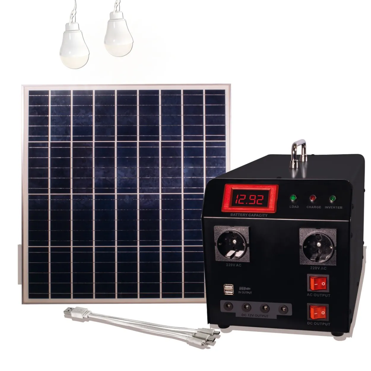 Solarpanel 60W mit Powerpack 300W