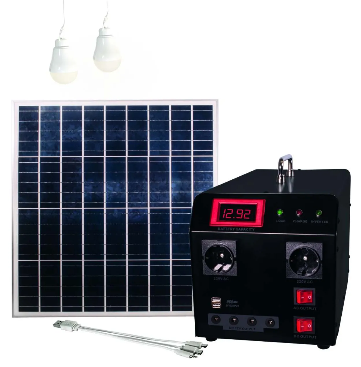 Solarpanel 60W mit Powerpack 300W