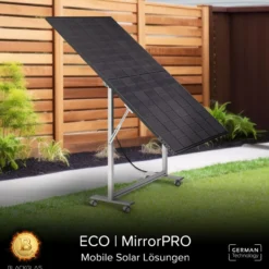 SolarScreen ECOmirrorPRO-445Wp-FBGG Hochformat, Bifacial, 7-stufig verstellbar, mit Rollen, BKW