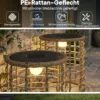 Solar Stehlampe 2er Set Rattan Solarlampen mit Lichtsensor LED Solarleuchte