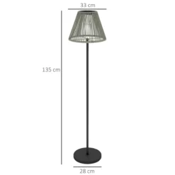 Solar Stehlampe Rattan Solarlampen mit Lichtsensor 25 LED-Lichte Solarleuchte