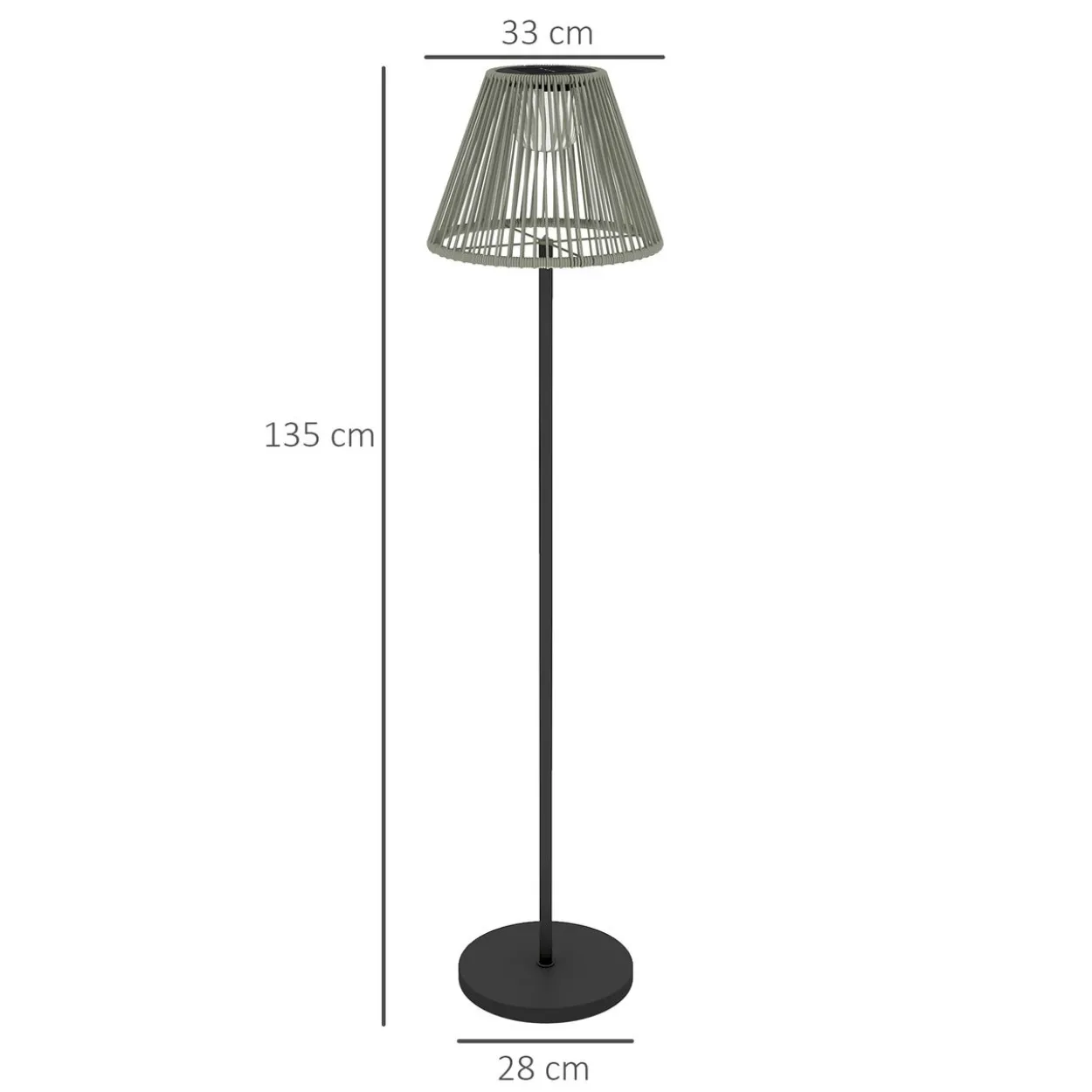 Solar Stehlampe Rattan Solarlampen mit Lichtsensor 25 LED-Lichte Solarleuchte